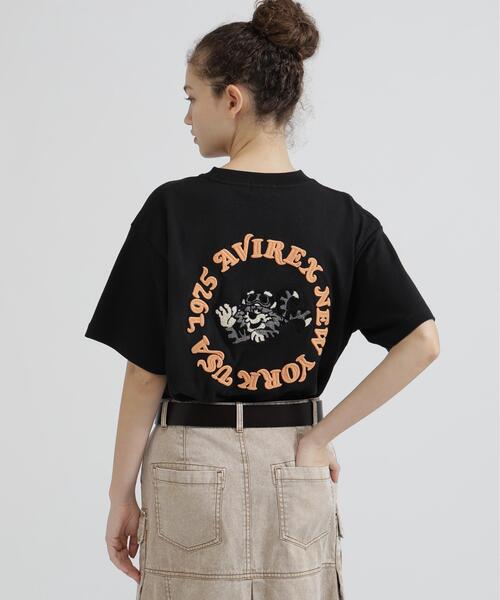 AVIREX(アヴィレックス)の「《直営店限定》S/S SAGARA CIRCLE LOGO T-SHIRT(Tシャツ/カットソー・レディース・ブラック/ネイビー/ホワイト・F)」の1枚目の写真