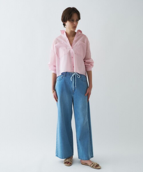 cloenc（クロエンス）の「【手洗い可】シアーストライプシャツ（シャツ/ブラウス・レディース・ホワイト系3/グレー系2/ピンク系3・01/02）」の9枚目の写真