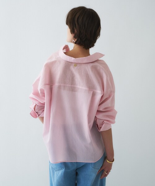 cloenc（クロエンス）の「【手洗い可】シアーストライプシャツ（シャツ/ブラウス・レディース・ホワイト系3/グレー系2/ピンク系3・01/02）」の12枚目の写真