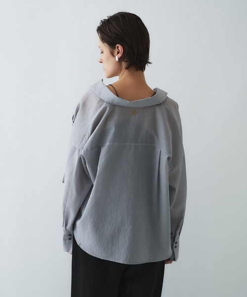 cloenc（クロエンス）の「【手洗い可】シアーストライプシャツ（シャツ/ブラウス・レディース・ホワイト系3/グレー系2/ピンク系3・01/02）」の19枚目の写真