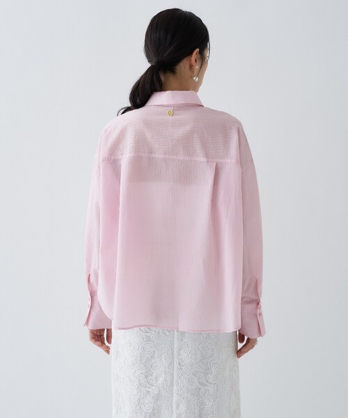cloenc（クロエンス）の「【再入荷】シアーストライプシャツ（シャツ/ブラウス・レディース・ホワイト系3/グレー系2/ピンク系3・01/02）」の8枚目の写真