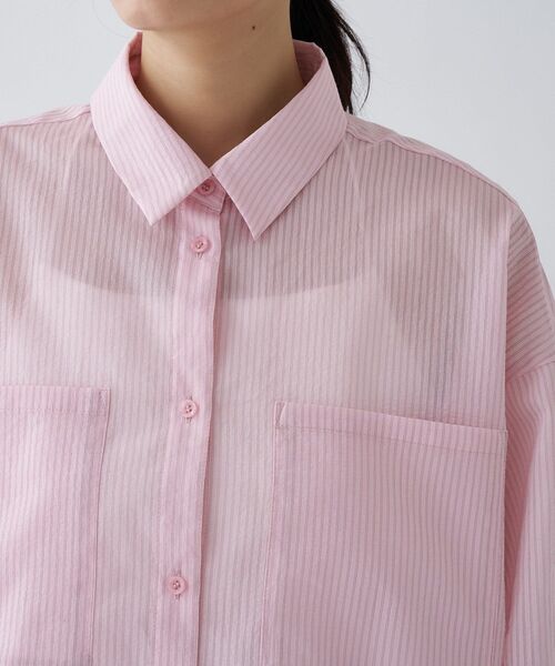 cloenc（クロエンス）の「【再入荷】シアーストライプシャツ（シャツ/ブラウス・レディース・ホワイト系3/グレー系2/ピンク系3・01/02）」の10枚目の写真