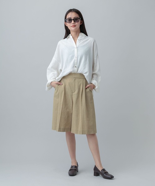 GLOBAL WORK(グローバルワーク)の「MATINEE LINE/リネンライク/ショートパンツ/646634(その他パンツ・レディース・ベージュ/チェック/ブラウン系その他・LARGE/MEDIUM)」の9枚目の写真