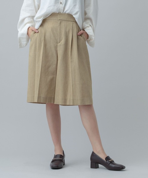 GLOBAL WORK(グローバルワーク)の「MATINEE LINE/リネンライク/ショートパンツ/646634(その他パンツ・レディース・ベージュ/チェック/ブラウン系その他・LARGE/MEDIUM)」の11枚目の写真