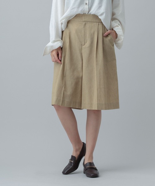 GLOBAL WORK(グローバルワーク)の「MATINEE LINE/リネンライク/ショートパンツ/646634(その他パンツ・レディース・ベージュ/チェック/ブラウン系その他・LARGE/MEDIUM)」の12枚目の写真