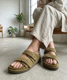 ASH（アッシュ）の「アッシュ【URUS】ベルトサンダル スタッズ ダブルベルト スエード レザー スライドサンダル 4.5cmヒール（サンダル）」