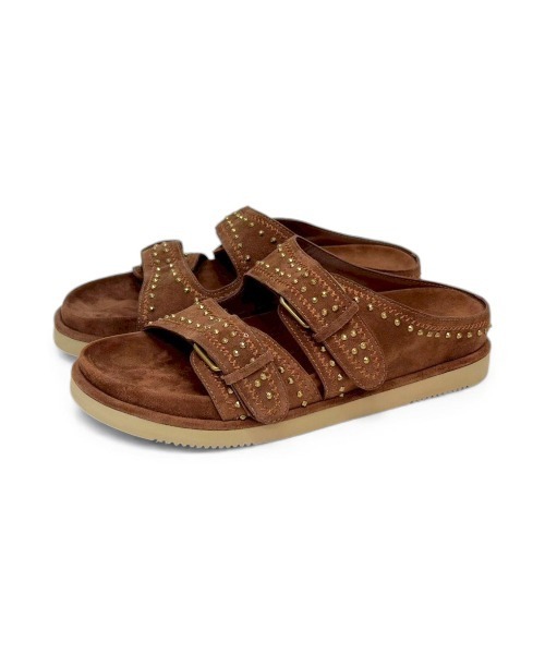 ASH（アッシュ）の「アッシュ【URUS】ベルトサンダル スタッズ ダブルベルト スエード レザー スライドサンダル 4.5cmヒール（サンダル・レディース・ブラウン/グリーン・36/37/38/39/40）」の10枚目の写真