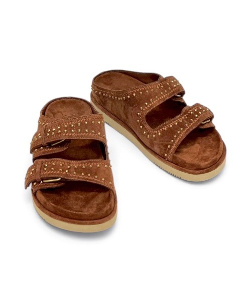 ASH（アッシュ）の「アッシュ【URUS】ベルトサンダル スタッズ ダブルベルト スエード レザー スライドサンダル 4.5cmヒール（サンダル・レディース・ブラウン/グリーン・36/37/38/39/40）」の11枚目の写真