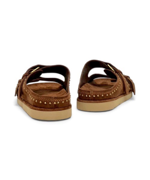 ASH（アッシュ）の「アッシュ【URUS】ベルトサンダル スタッズ ダブルベルト スエード レザー スライドサンダル 4.5cmヒール（サンダル・レディース・ブラウン/グリーン・36/37/38/39/40）」の12枚目の写真