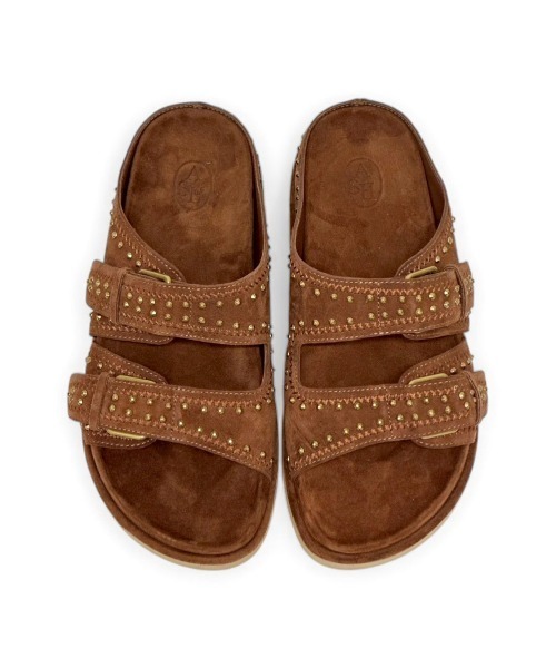ASH（アッシュ）の「アッシュ【URUS】ベルトサンダル スタッズ ダブルベルト スエード レザー スライドサンダル 4.5cmヒール（サンダル・レディース・ブラウン/グリーン・36/37/38/39/40）」の13枚目の写真
