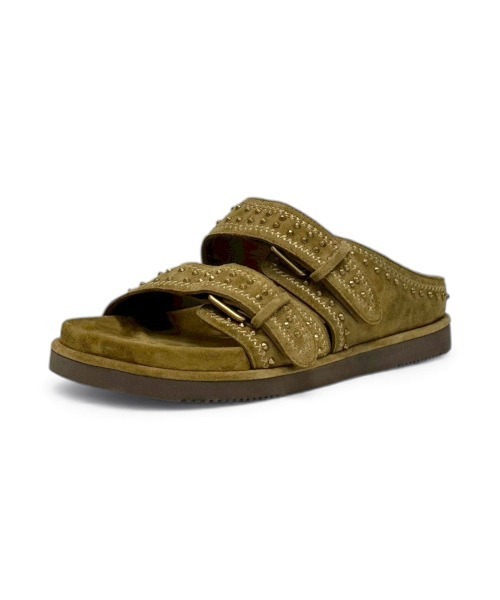 ASH（アッシュ）の「アッシュ【URUS】ベルトサンダル スタッズ ダブルベルト スエード レザー スライドサンダル 4.5cmヒール（サンダル・レディース・ブラウン/グリーン・36/37/38/39/40）」の20枚目の写真