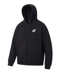 H-Tech Grid Mix Hoodie Zip-Up Black