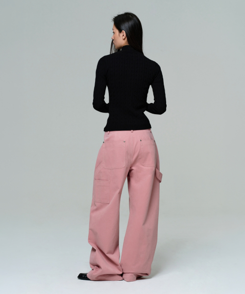 ERA(エラ)の「WOMEN FITTED CABLE ZIP KNIT - BLACK(ニット/セーター・レディース・ブラック・OS)」の5枚目の写真