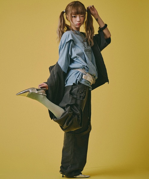 GALFY(ガルフィー)の「【GALFY/ガルフィー】穴の向こうにわんちゃん スウェット2(スウェットパンツ・メンズ・スミクロ/グレー/ライトブルー・M/L/XL)」の16枚目の写真
