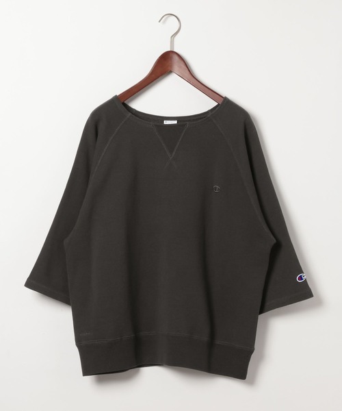 Champion(チャンピオン)の「【Champion(チャンピオン)】裏毛半袖プルオーバー(スウェット・レディース・ブラック/ライトグレー/ブラウン・LARGE/MEDIUM)」の1枚目の写真