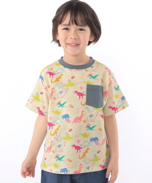 SHIPS(シップス)の「SHIPS KIDS:120~130cm /ダイナソー Tシャツ(Tシャツ/カットソー・キッズ・ベージュ/オフホワイト・100/110/130/120)」の1枚目の写真