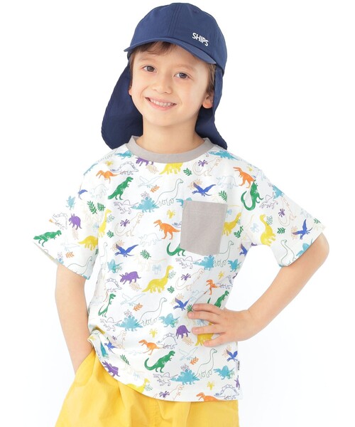 SHIPS(シップス)の「SHIPS KIDS:120~130cm /ダイナソー Tシャツ(Tシャツ/カットソー・キッズ・ベージュ/オフホワイト・100/110/130/120)」の2枚目の写真