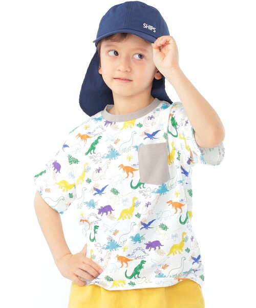 SHIPS(シップス)の「SHIPS KIDS:120~130cm /ダイナソー Tシャツ(Tシャツ/カットソー・キッズ・ベージュ/オフホワイト・100/110/130/120)」の3枚目の写真
