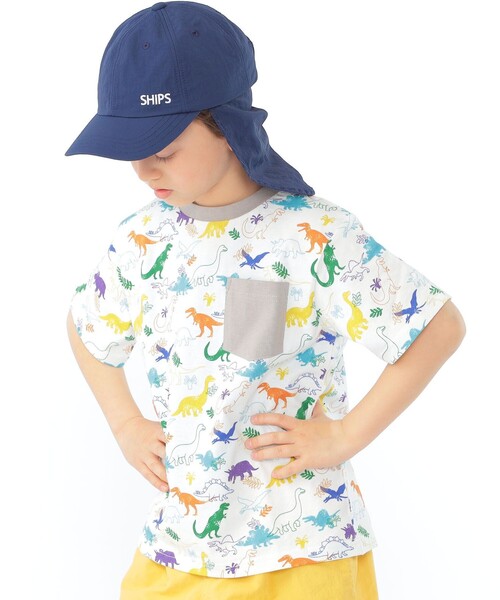 SHIPS(シップス)の「SHIPS KIDS:120~130cm /ダイナソー Tシャツ(Tシャツ/カットソー・キッズ・ベージュ/オフホワイト・100/110/130/120)」の4枚目の写真