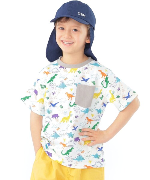 SHIPS(シップス)の「SHIPS KIDS:120~130cm /ダイナソー Tシャツ(Tシャツ/カットソー・キッズ・ベージュ/オフホワイト・100/110/130/120)」の5枚目の写真