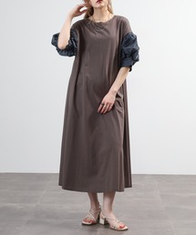 EGLANTINE 袖ボリュームカットソーワンピース 半端袖