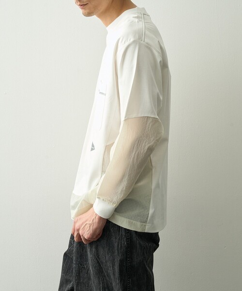 and wander（アンドワンダー）の「【and wander】combi LS T（Tシャツ/カットソー・メンズ・ブラック/ホワイト・L/M）」の3枚目の写真