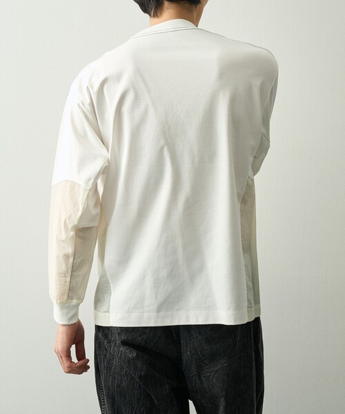 and wander（アンドワンダー）の「【and wander】combi LS T（Tシャツ/カットソー・メンズ・ブラック/ホワイト・L/M）」の4枚目の写真