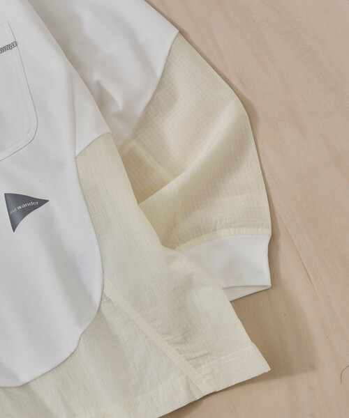 and wander（アンドワンダー）の「【and wander】combi LS T（Tシャツ/カットソー・メンズ・ブラック/ホワイト・L/M）」の9枚目の写真