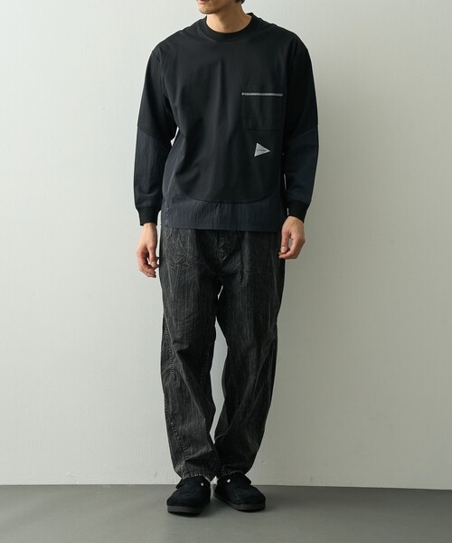 and wander（アンドワンダー）の「【and wander】combi LS T（Tシャツ/カットソー・メンズ・ブラック/ホワイト・L/M）」の12枚目の写真
