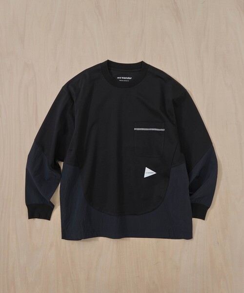 and wander（アンドワンダー）の「【and wander】combi LS T（Tシャツ/カットソー・メンズ・ブラック/ホワイト・L/M）」の13枚目の写真