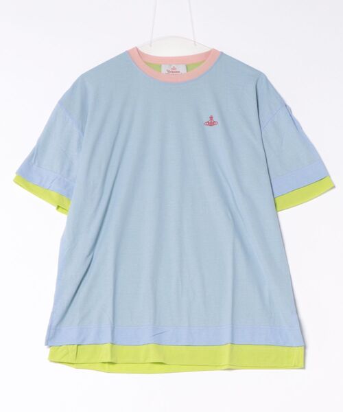 Vivienne Westwood(ヴィヴィアンウエストウッド)の「シースルードライコットンレイヤードTシャツ(Tシャツ/カットソー・レディース・ブルー系その他/グレー系その他2・FREE)」の2枚目の写真