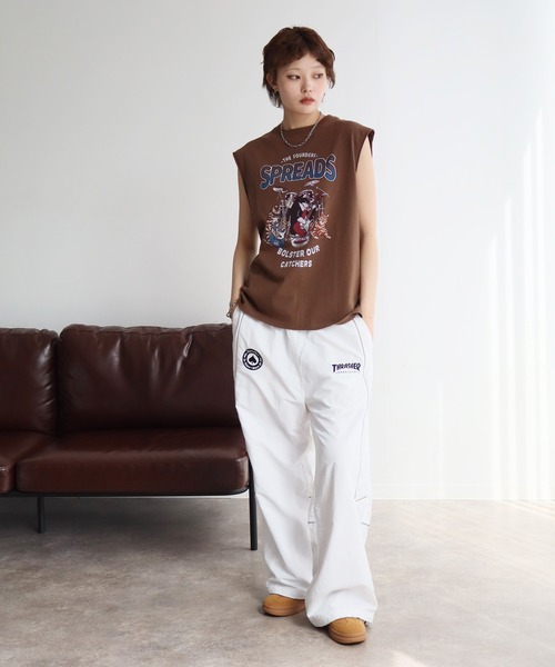 POWER TO THE PEOPLE(パワートゥーザピープル)の「【POWER TO THE PEOPLE/パワートゥーザピープル】ヴィンテージデザイン ノースリーブTシャツ(Tシャツ/カットソー・メンズ・ブラック系2/ブラック系その他/ホワイト系3/ブラック系その他2/ホワイト系1/ホワイト系2/ブラウン系1/ブラウン系2/ブラック系1・M/L/LL)」の13枚目の写真