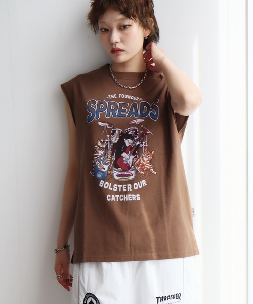 POWER TO THE PEOPLE(パワートゥーザピープル)の「【POWER TO THE PEOPLE/パワートゥーザピープル】ヴィンテージデザイン ノースリーブTシャツ(Tシャツ/カットソー・メンズ・ブラック系2/ブラック系その他/ホワイト系3/ブラック系その他2/ホワイト系1/ホワイト系2/ブラウン系1/ブラウン系2/ブラック系1・M/L/LL)」の10枚目の写真