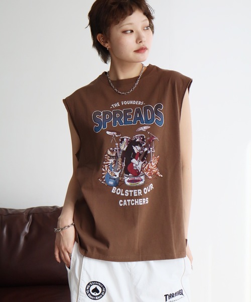 POWER TO THE PEOPLE(パワートゥーザピープル)の「【POWER TO THE PEOPLE/パワートゥーザピープル】ヴィンテージデザイン ノースリーブTシャツ(Tシャツ/カットソー・メンズ・ブラック系2/ブラック系その他/ホワイト系3/ブラック系その他2/ホワイト系1/ホワイト系2/ブラウン系1/ブラウン系2/ブラック系1・M/L/LL)」の11枚目の写真
