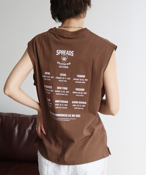 POWER TO THE PEOPLE(パワートゥーザピープル)の「【POWER TO THE PEOPLE/パワートゥーザピープル】ヴィンテージデザイン ノースリーブTシャツ(Tシャツ/カットソー・メンズ・ブラック系2/ブラック系その他/ホワイト系3/ブラック系その他2/ホワイト系1/ホワイト系2/ブラウン系1/ブラウン系2/ブラック系1・M/L/LL)」の12枚目の写真