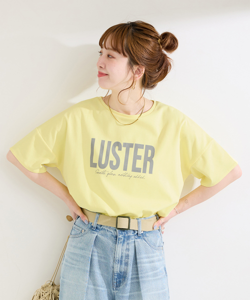 B.C STOCK(ベーセーストック)の「手洗い / 接触冷感 / スムースフロッキープリントTEE(Tシャツ/カットソー・レディース・ブラック/イエロー/ホワイト・FREE)」の1枚目の写真