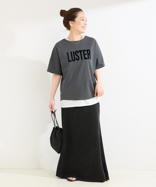 B.C STOCK(ベーセーストック)の「手洗い / 接触冷感 / スムースフロッキープリントTEE(Tシャツ/カットソー・レディース・ブラック/イエロー/ホワイト・FREE)」の11枚目の写真
