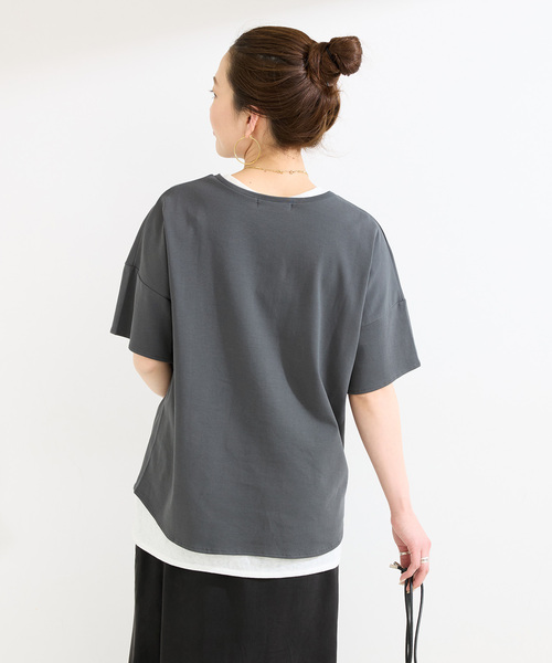 B.C STOCK(ベーセーストック)の「手洗い / 接触冷感 / スムースフロッキープリントTEE(Tシャツ/カットソー・レディース・ブラック/イエロー/ホワイト・FREE)」の16枚目の写真