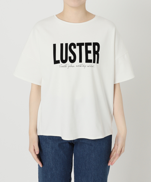 B.C STOCK(ベーセーストック)の「手洗い / 接触冷感 / スムースフロッキープリントTEE(Tシャツ/カットソー・レディース・ブラック/イエロー/ホワイト・FREE)」の8枚目の写真