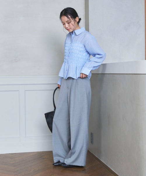 archives(アルシーヴ)の「【ONかわ】シアーストライプシャーリングシャツ(シャツ/ブラウス・レディース・ベージュ/ブルー・MEDIUM)」の17枚目の写真