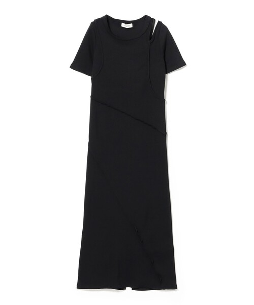 Ray BEAMS(レイビームス)の「キリカエ RIB カット ワンピース(ワンピース・レディース・ブラック/ワイン・ONE SIZE)」の1枚目の写真