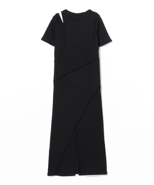 Ray BEAMS(レイビームス)の「キリカエ RIB カット ワンピース(ワンピース・レディース・ブラック/ワイン・ONE SIZE)」の4枚目の写真
