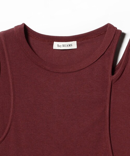Ray BEAMS(レイビームス)の「キリカエ RIB カット ワンピース(ワンピース・レディース・ブラック/ワイン・ONE SIZE)」の7枚目の写真