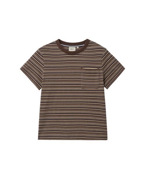 YALE(イェール)の「ウィメンズマルチストライプTシャツ_ブラウン(Tシャツ/カットソー・レディース・その他・SMALL/MEDIUM/LARGE)」の1枚目の写真