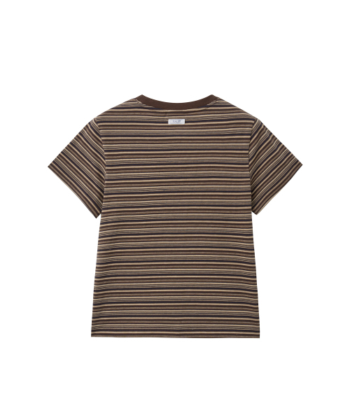 YALE(イェール)の「ウィメンズマルチストライプTシャツ_ブラウン(Tシャツ/カットソー・レディース・その他・SMALL/MEDIUM/LARGE)」の2枚目の写真