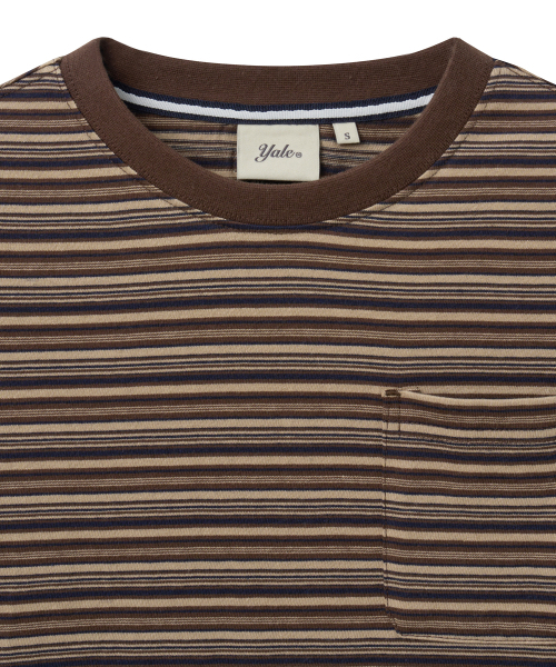 YALE(イェール)の「ウィメンズマルチストライプTシャツ_ブラウン(Tシャツ/カットソー・レディース・その他・SMALL/MEDIUM/LARGE)」の3枚目の写真