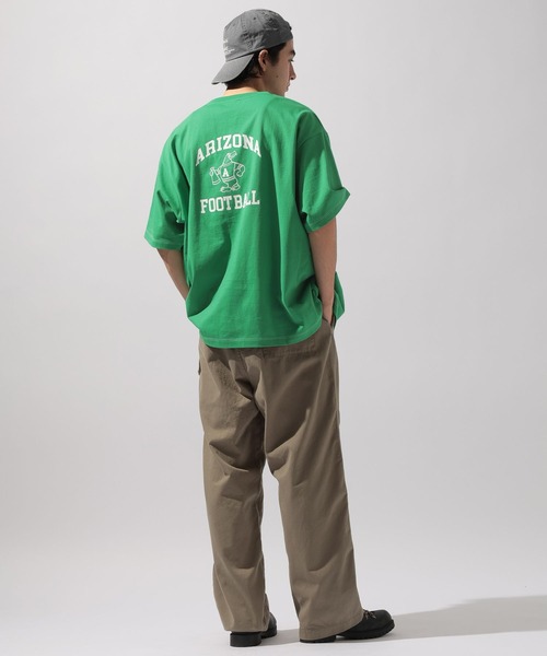 Champion(チャンピオン)の「【Champion(チャンピオン)】別注 NATOKii(ネイトゥーキー)バックプリントTシャツ(Tシャツ/カットソー・メンズ・ネイビー/ライトグレー/グリーン・MEDIUM/LARGE)」の9枚目の写真