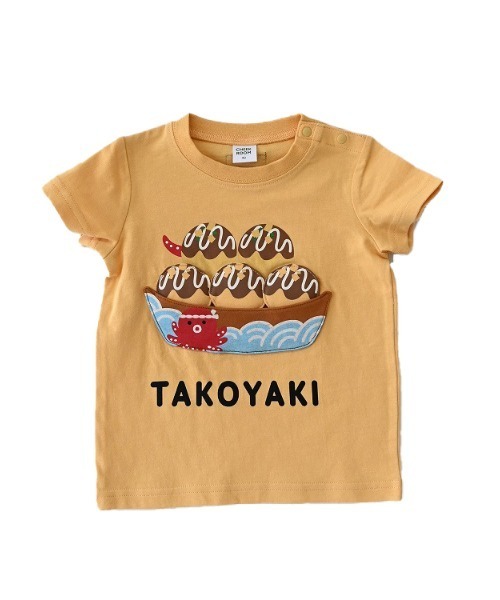 CHEEK ROOM(チークルーム)の「チークルーム たこ焼き Tシャツ(Tシャツ/カットソー・キッズ・イエロー/オレンジ/オフホワイト・100cm/110cm/120cm/130cm/90cm)」の3枚目の写真