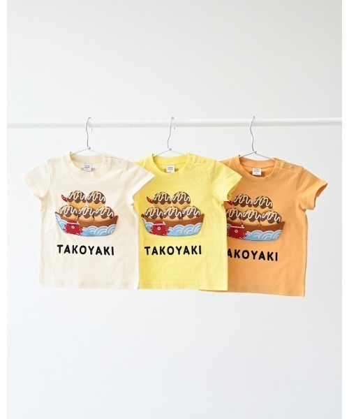 CHEEK ROOM(チークルーム)の「チークルーム たこ焼き Tシャツ(Tシャツ/カットソー・キッズ・イエロー/オレンジ/オフホワイト・100cm/110cm/120cm/130cm/90cm)」の10枚目の写真