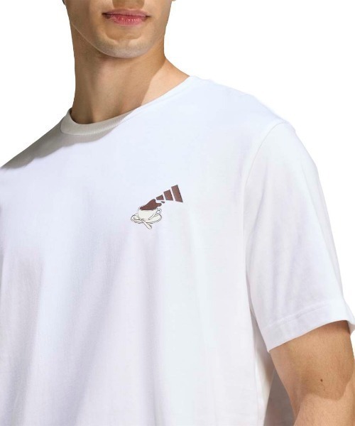 adidas(アディダス)の「アディダス adidas コーヒー カフェ チーズケーキ グラフィックTシャツ(Tシャツ/カットソー・メンズ・ホワイト/ダークグレー・S/M/L/LL/3L)」の5枚目の写真